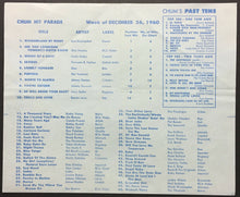 Load image into Gallery viewer, 1960 Chum Chart Radio Survey Christmass Party Advertisement Elvis presley Dion +