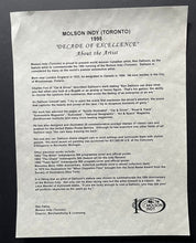 Load image into Gallery viewer, 1995 Molson Indy Toronto LTD Racing Print 10th Anniversary Artist Signed COA
