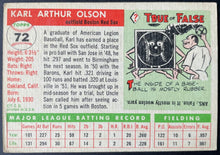Load image into Gallery viewer, 1955 Topps Baseball #72 Karl Olson Boston Red Sox Vintage MLB Card
