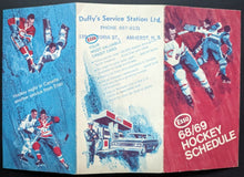 Load image into Gallery viewer, 1968 / 1969 NHL Pocket Schedule Issued by Esso Hockey Vintage NHL Un-Scored