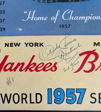 Load image into Gallery viewer, 1957 MLB World Series Program Yankees v Braves Game 2 Pee Wee Reese Collection