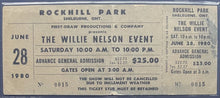Load image into Gallery viewer, 1980 The Willie Nelson Event Rare Full Ticket Rockhill Park Shelbourne ON