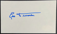 Load image into Gallery viewer, Leo Durocher Signed Index Card Autographed + HOF Postcard MLB Baseball JSA
