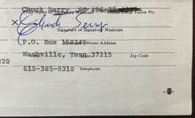 Load image into Gallery viewer, 1986 Chuck Berry Signed Detroit Renaissance Ceter Concert Contract Rock&Roll LOA