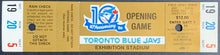 Load image into Gallery viewer, 1986 Toronto Blue Jays 10th Anniversary Opening Day Ticket Baseball MLB Vintage