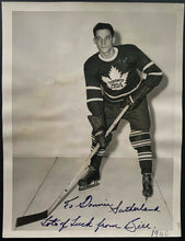 Load image into Gallery viewer, 1946 Bill Ezinicki Autographed Turofsky Photo Signed Vintage Toronto Maple Leafs