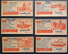 Load image into Gallery viewer, Topps License Plates x6 Trading Cards Countries States Provinces USA CH CAN OZ