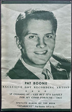 Load image into Gallery viewer, 1958 Vintage CHUM 1050 Radio Toronto Music Chart Featuring Elvis Pat Boone