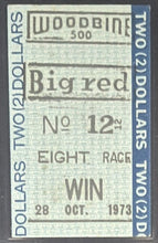 Load image into Gallery viewer, 1973 $2 WIN Ticket Vtg Secretariat Final Race Woodbine Uncashed BIG RED iCert