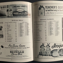 Load image into Gallery viewer, 1963 AFL Playoffs Tiebreaker Program New England Patriots Buffalo Bills Football