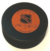 Load image into Gallery viewer, Pierre Pilote Signed Chicago Blackhawks NHL Hockey Puck Autographed Trench MFG