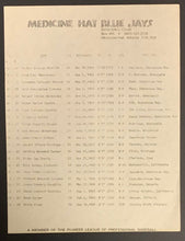 Load image into Gallery viewer, 1979 Medicine Hat Blue Jays Baseball Program vs Calgary Lethbridge Vintage