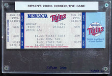 Load image into Gallery viewer, Cal Ripken Jr. 2000th Consecutive Game 1994 Full Unused MLB Ticket Twins Orioles