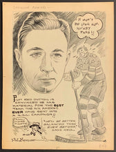 Load image into Gallery viewer, 1930's Hockey Art-Comic Man Red Dutton New York Americans Artist Phil Berube