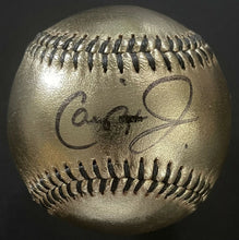 Load image into Gallery viewer, Cal Ripken Jr. Autographed Signed Unique Gold Rawlings Baseball Orioles JSA COA