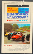 Load image into Gallery viewer, 1967 F1 Grand Prix of Canada World Championship Ticket + Program Vintage Racing
