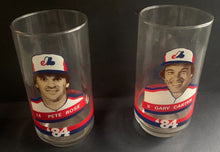 Load image into Gallery viewer, 1984 Montreal Expos Set of 4 Drinking Glass Set MLB Baseball Rose Dawson Vintage
