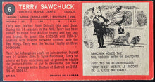 Load image into Gallery viewer, 1964-65 Vintage Toronto Maple Leafs Terry Sawchuk Topps Tallboy NHL Hockey Card