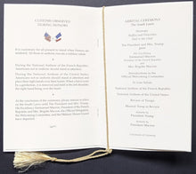 Load image into Gallery viewer, President Donald Trump 1st State Dinner Program for Emmanuel Macron USA France