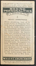 Load image into Gallery viewer, 1938 Henry Armstrong Churchman Cigarettes Boxing Personalities Tobacco Card #2
