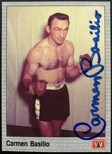 Load image into Gallery viewer, Autographed Carmen Basilio All World Boxing Card Signed