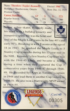 Load image into Gallery viewer, 1994 Teeder Ted Kennedy Signed #65 Legends Hockey Card NHL HOF66 Leafs Autograph