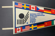 Load image into Gallery viewer, 1982 World Championships Ice Hockey Finland Vintage Original Pennant