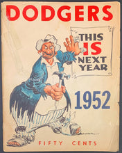Load image into Gallery viewer, 1952 Brooklyn Dodgers MLB Yearbook Autographed x8 Kiner Foley Bavasi + JSA LOA