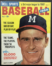 Load image into Gallery viewer, 1958 Dell Sports Baseball Magazine Lew Burdette Milwaukee Braves Mickey Mantle