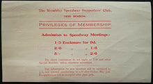 Load image into Gallery viewer, 1935 Membership Application Vintage Wembley Speedway Auto Racing U.K.