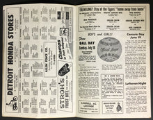 Load image into Gallery viewer, 1965 MLB Baseball Detroit Tigers Program vs Kansas City Royals Tiger Stadium