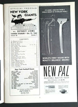 Load image into Gallery viewer, 1962 New York Giants vs Detroit Lions NFL Program Yankee Stadium