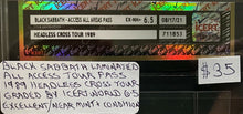 Load image into Gallery viewer, 1989 Black Sabbath Headless Cross Tour Access All Areas Pass Vintage iCert