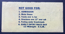 Load image into Gallery viewer, 1992 Indy 500 Racing Full Ticket + Parking Pass IndyCar Rick Mears Indianapolis