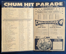 Load image into Gallery viewer, 2 1964 CHUM Charts With Foster Hewitt NHL Hockey Broadcaster Toronto Maple Leafs