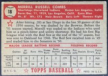Load image into Gallery viewer, 1952 Topps Baseball Merrill Combs #18 Cleveland Indians Vintage MLB Card