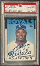 Load image into Gallery viewer, 1986 Topps Traded #50T Bo Jackson Autographed MLB Baseball Card Signed PSA