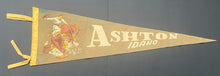 Load image into Gallery viewer, 1940s Ashton Idaho Cowboy Let Er Buck 27" Felt Pennant Vintage