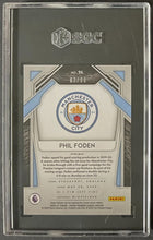 Load image into Gallery viewer, 2020-21 Panini Prizm EPL #96 Phil Foden Purple Prizm 63/99 SGC 9 Soccer Card
