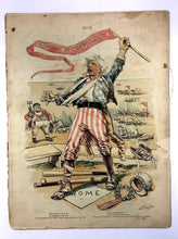 Load image into Gallery viewer, 1889 Puck Publication Uncle Sam Back Cover Champions of the World Magazine