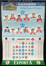 Load image into Gallery viewer, 1973-74 Maple Leaf Gardens Export A Leafs Calendar Toronto 1972 Summit Series