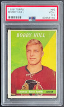 Load image into Gallery viewer, 1958-59 Topps Hockey #66 Bobby Hull Rookie Card RC Vintage Graded PSA 3.5