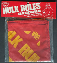 Load image into Gallery viewer, 1988 Hulk Hogan "Hulk Rules" Bandana New in Original Packaging Vintage Wrestling