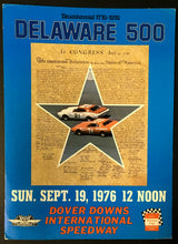 Load image into Gallery viewer, 1976 Delaware 500 Dover Downs NASCAR Advertising Sign Display Vintage Racing