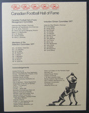 Load image into Gallery viewer, 1977 Canadian Football Hall of Fame 5th Annual Induction Dinner Program