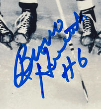 Load image into Gallery viewer, Autographed Signed B&W Photo Boston Bruins Linemates Bucyk Stasiuk Horvath JSA