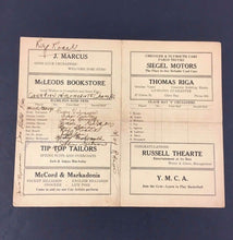 Load image into Gallery viewer, 1938 Canadian Basketball Championship Scorecard Glace Bay Crusaders Auto Players