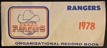 Load image into Gallery viewer, 1978 MLB Baseball Texas Rangers Record Book