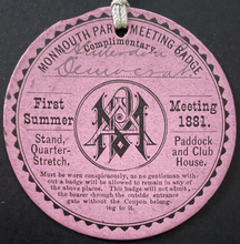 Load image into Gallery viewer, 1881 Monmouth Park Racetrack Season Pass Signed Autographed Track Owner Withers