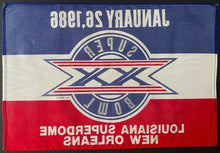 Load image into Gallery viewer, Original Vintage Super Bowl XX Football Banner Flag Superdome Patriots vs Bears